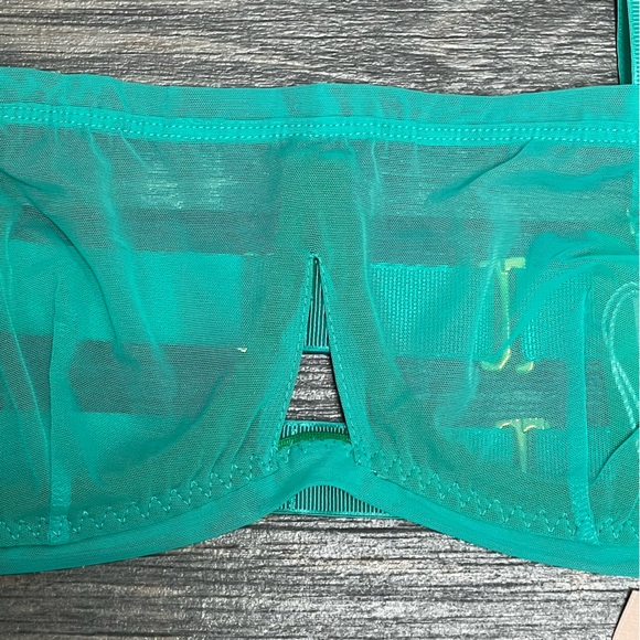 NWT We are HAH Free People Bra Fits 30-38C Teal Mesh Sheer 30C 32C 34C 36C 38C - Picture 8 of 14